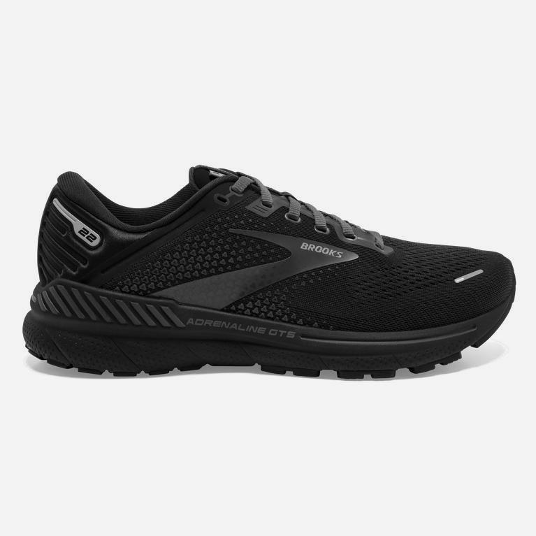 Brooks Adrenaline Gts 22 NZ - Men's Supportive Road Running Shoes - Black/White/Charcoal/Ebony (1347